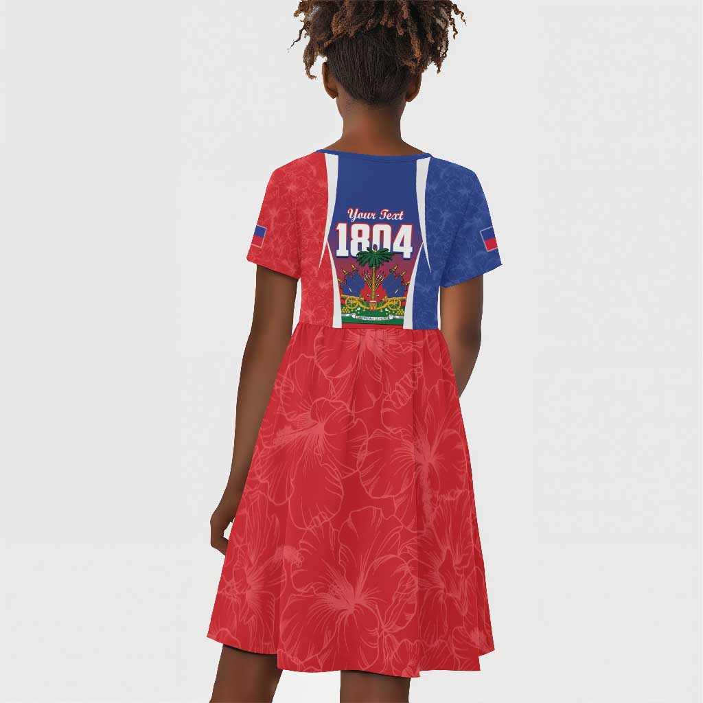 Personalized Haiti 1804 Kid Short Sleeve Dress Happy Ayiti Independence Day - African Pride