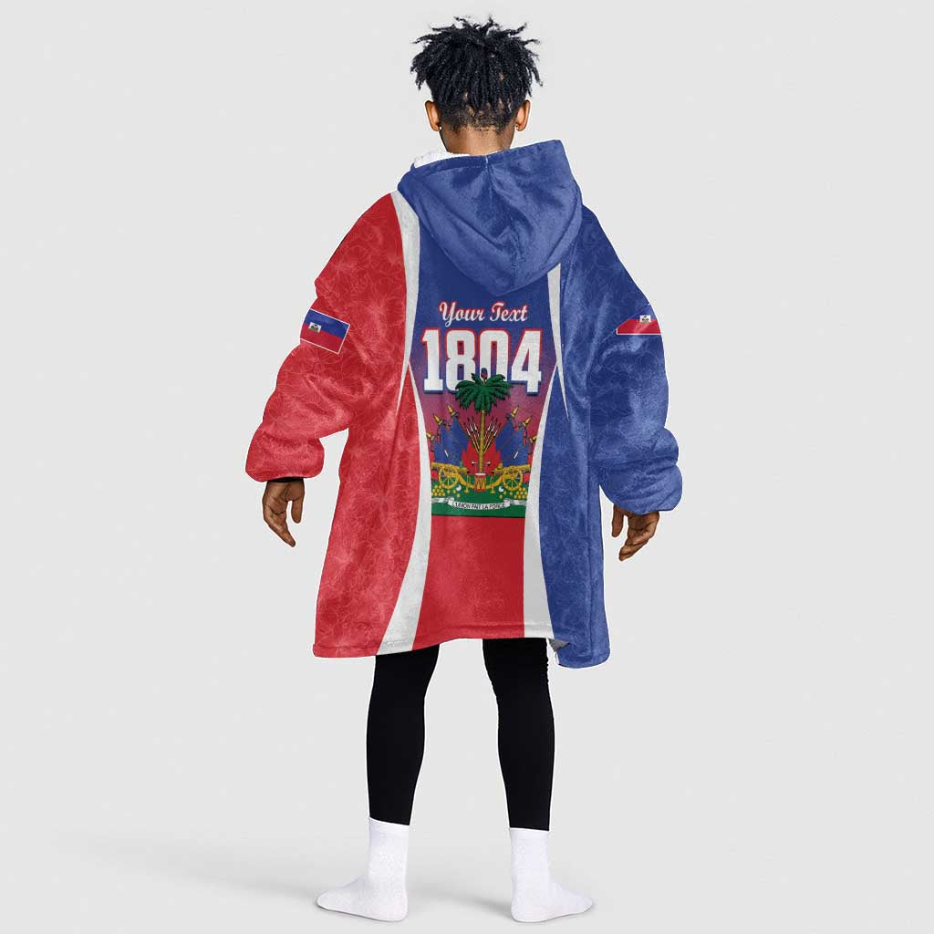 Personalized Haiti 1804 Kid Wearable Blanket Hoodie Happy Ayiti Independence Day - African Pride
