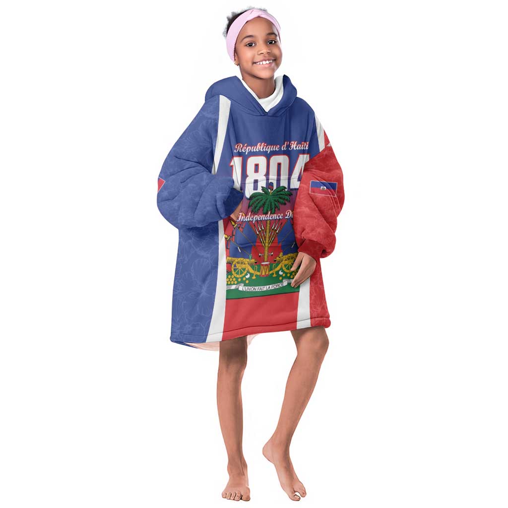 Personalized Haiti 1804 Kid Wearable Blanket Hoodie Happy Ayiti Independence Day - African Pride