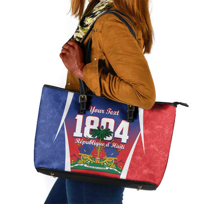 Personalized Haiti 1804 Leather Tote Bag Happy Ayiti Independence Day - African Pride