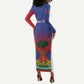 Personalized Haiti 1804 Long Sleeve Bodycon Dress Happy Ayiti Independence Day - African Pride