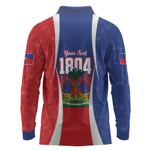 Personalized Haiti 1804 Long Sleeve Polo Shirt Happy Ayiti Independence Day - African Pride