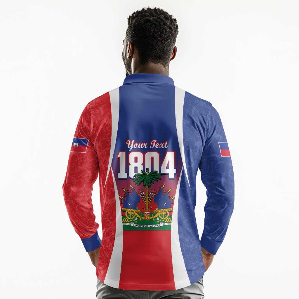 Personalized Haiti 1804 Long Sleeve Polo Shirt Happy Ayiti Independence Day - African Pride