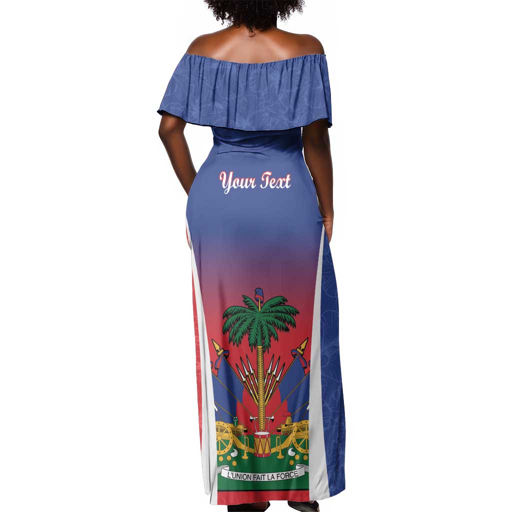 Personalized Haiti 1804 Off Shoulder Maxi Dress Happy Ayiti Independence Day - African Pride