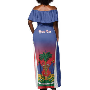 Personalized Haiti 1804 Off Shoulder Maxi Dress Happy Ayiti Independence Day - African Pride