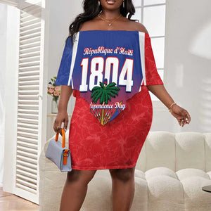 Personalized Haiti 1804 Off Shoulder Short Dress Happy Ayiti Independence Day - African Pride