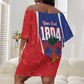 Personalized Haiti 1804 Off Shoulder Short Dress Happy Ayiti Independence Day - African Pride