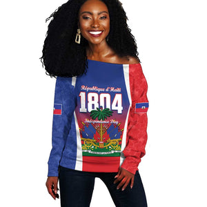 Personalized Haiti 1804 Off Shoulder Sweater Happy Ayiti Independence Day - African Pride