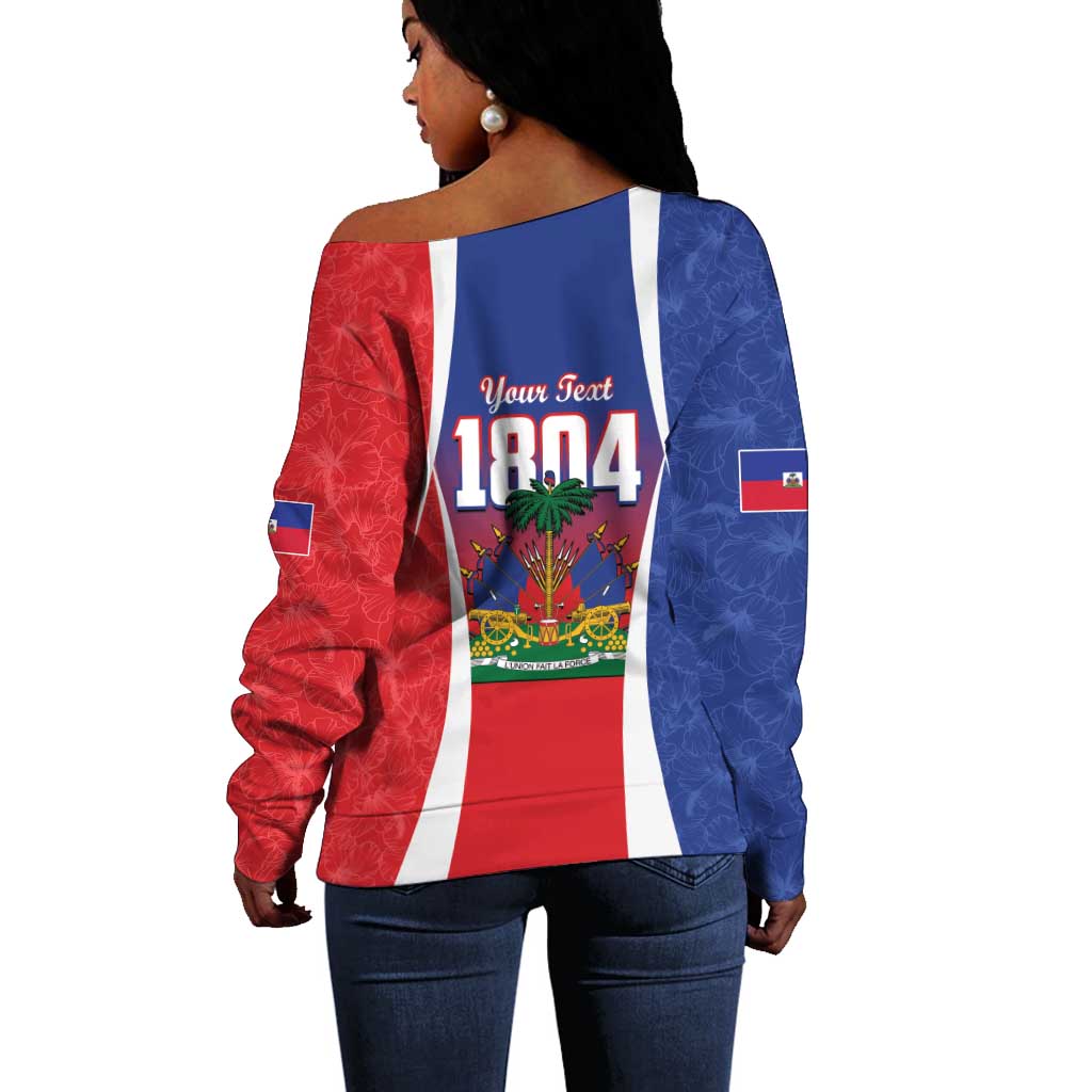 Personalized Haiti 1804 Off Shoulder Sweater Happy Ayiti Independence Day - African Pride