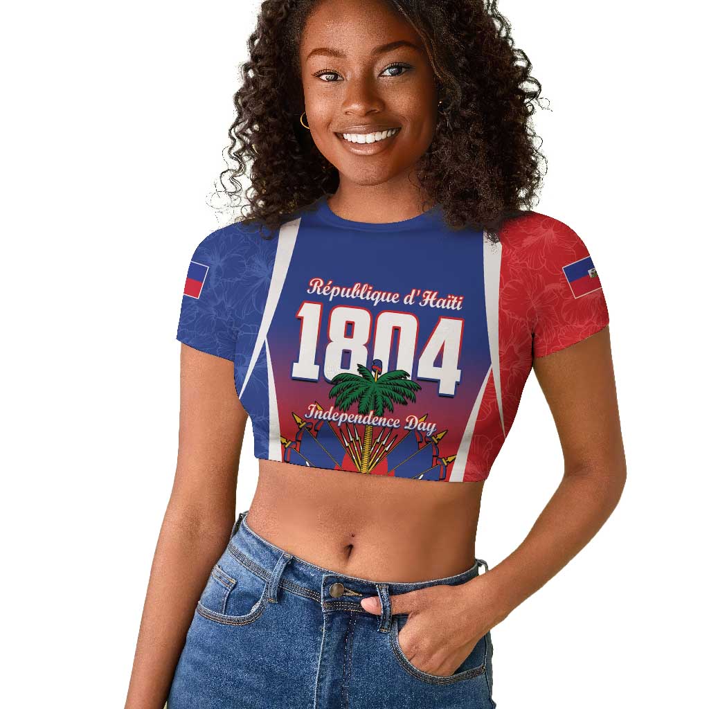 Personalized Haiti 1804 Raglan Cropped T shirt Happy Ayiti Independence Day - African Pride
