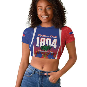 Personalized Haiti 1804 Raglan Cropped T shirt Happy Ayiti Independence Day - African Pride
