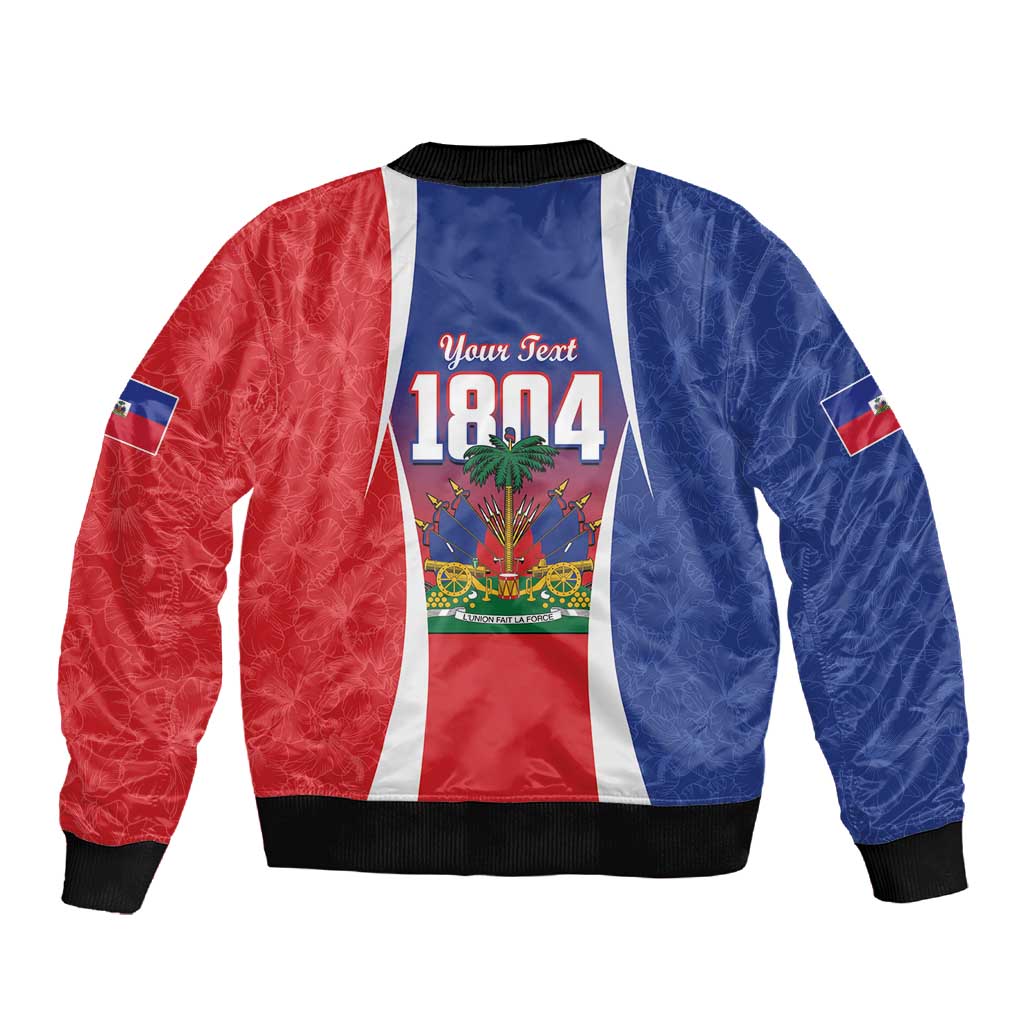 Personalized Haiti 1804 Sleeve Zip Bomber Jacket Happy Ayiti Independence Day - African Pride