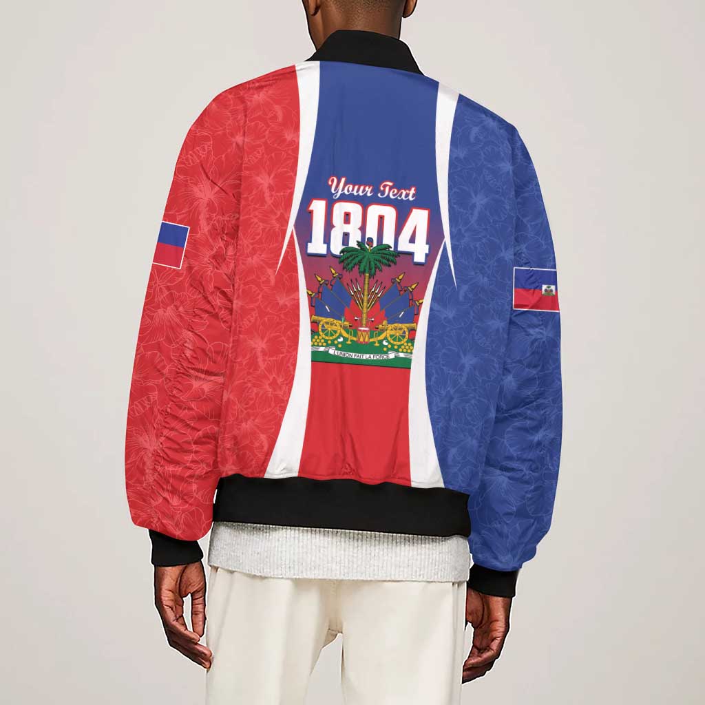 Personalized Haiti 1804 Sleeve Zip Bomber Jacket Happy Ayiti Independence Day - African Pride