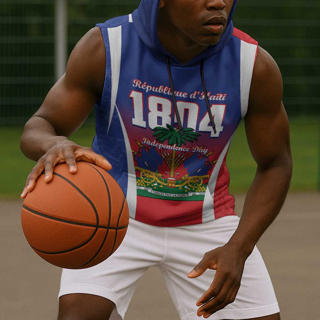 Personalized Haiti 1804 Sleeveless Hoodie Happy Ayiti Independence Day - African Pride