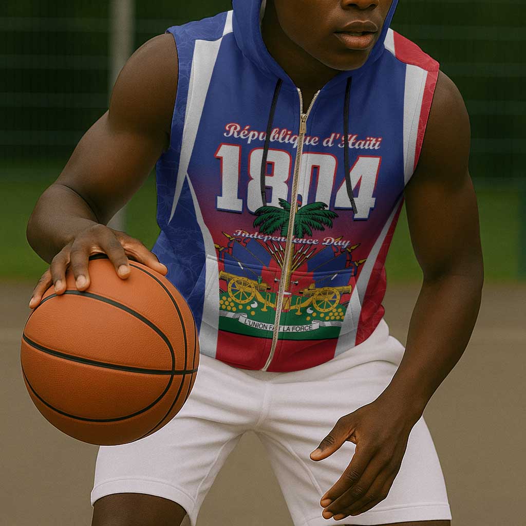 Personalized Haiti 1804 Sleeveless Zip Hoodie Happy Ayiti Independence Day - African Pride