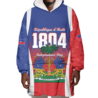 Personalized Haiti 1804 Wearable Blanket Hoodie Happy Ayiti Independence Day - African Pride