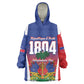 Personalized Haiti 1804 Wearable Blanket Hoodie Happy Ayiti Independence Day - African Pride