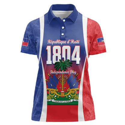 Personalized Haiti 1804 Women Polo Shirt Happy Ayiti Independence Day - African Pride
