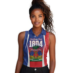 Personalized Haiti 1804 Women Sleeveless Polo Shirt Happy Ayiti Independence Day - African Pride