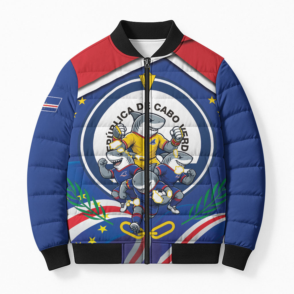 Cape Verde 2026 Football Bomber Puffer Jacket Orgulho Tubaroes Azuis Make History