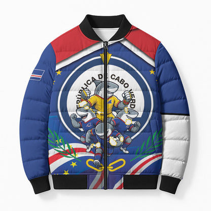 Cape Verde 2026 Football Bomber Puffer Jacket Orgulho Tubaroes Azuis Make History