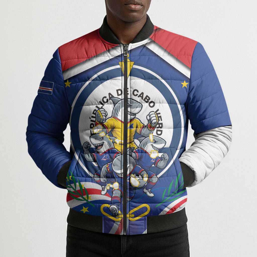 Cape Verde 2026 Football Bomber Puffer Jacket Orgulho Tubaroes Azuis Make History