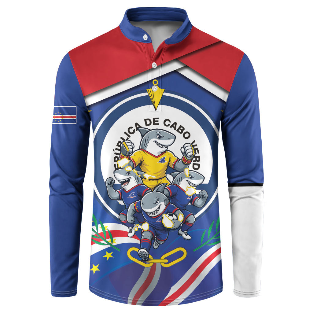 Cape Verde 2026 Football Button Sweatshirt Orgulho Tubaroes Azuis Make History