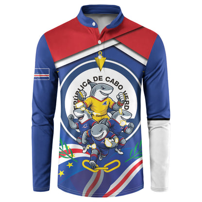 Cape Verde 2026 Football Button Sweatshirt Orgulho Tubaroes Azuis Make History