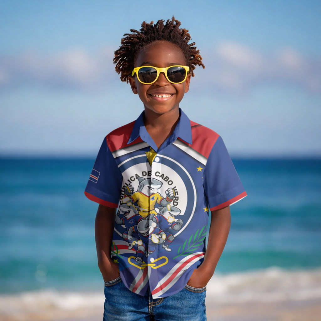 Cape Verde 2026 Football Kid Hawaiian Shirt Orgulho Tubaroes Azuis Make History