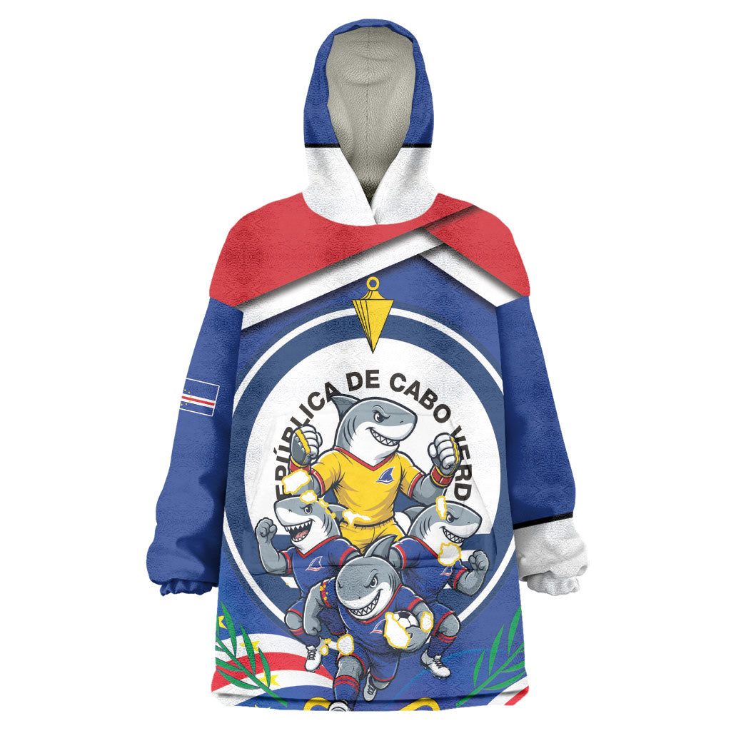 Cape Verde 2026 Football Kid Wearable Blanket Hoodie Orgulho Tubaroes Azuis Make History