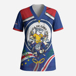 Cape Verde 2026 Football Scrub Top Orgulho Tubaroes Azuis Make History