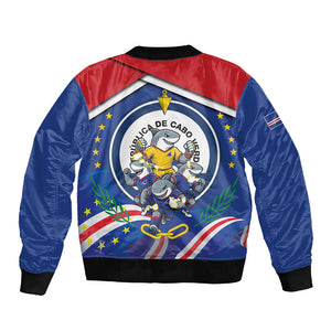 Cape Verde 2026 Football Sleeve Zip Bomber Jacket Orgulho Tubaroes Azuis Make History