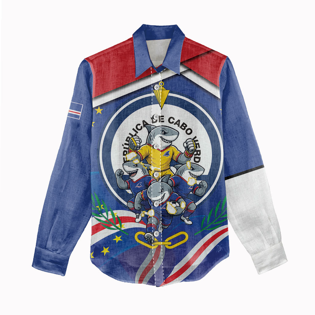 Cape Verde 2026 Football Women Casual Shirt Orgulho Tubaroes Azuis Make History
