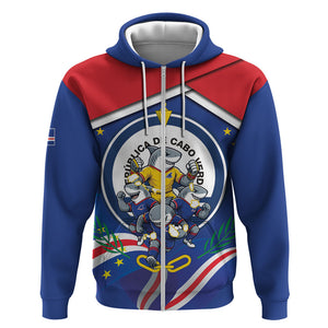 Cape Verde 2026 Football Zip Hoodie Orgulho Tubaroes Azuis Make History