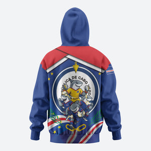 Cape Verde 2026 Football Zip Hoodie Orgulho Tubaroes Azuis Make History