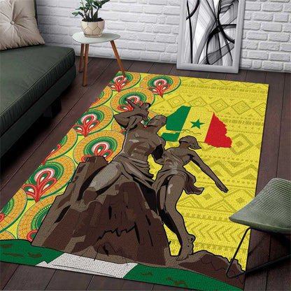 Senegal Monument de la Renaissance Area Rug Africaine Ankara Pattern