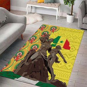 Senegal Monument de la Renaissance Area Rug Africaine Ankara Pattern