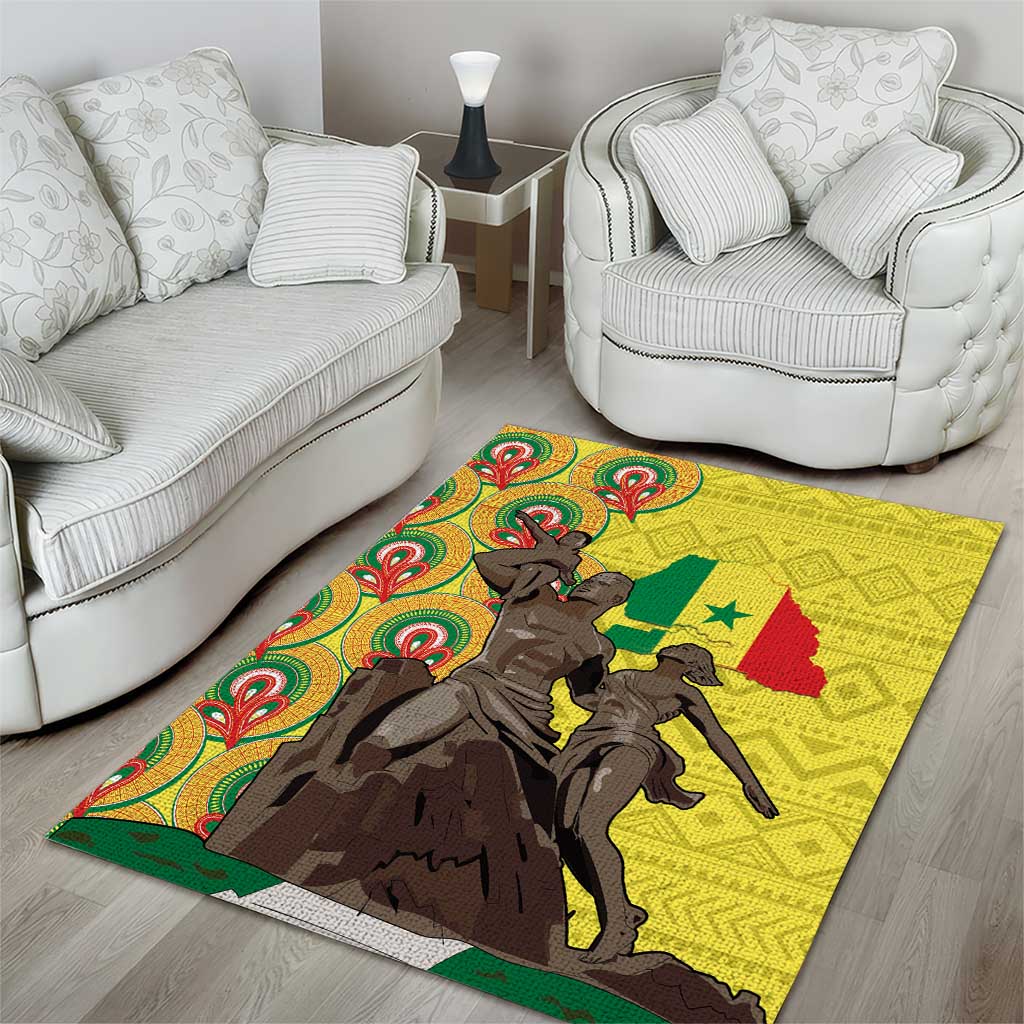 Senegal Monument de la Renaissance Area Rug Africaine Ankara Pattern