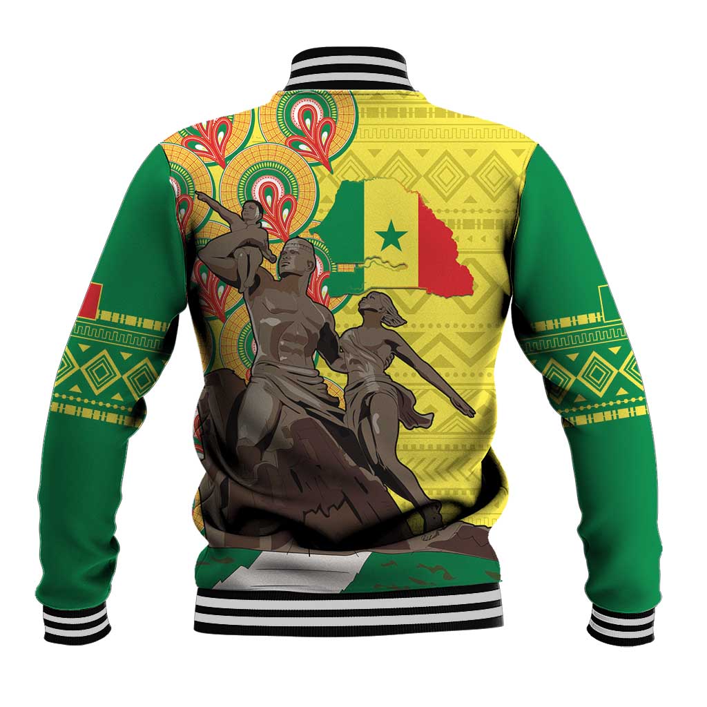 Senegal Monument de la Renaissance Baseball Jacket Africaine Ankara Pattern