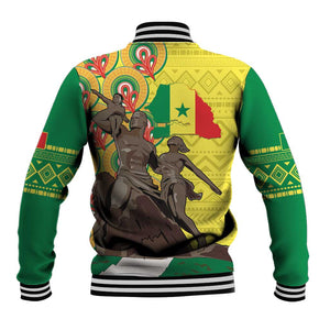 Senegal Monument de la Renaissance Baseball Jacket Africaine Ankara Pattern