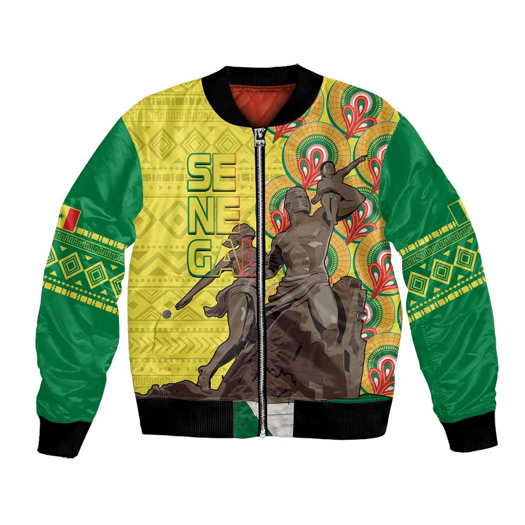 Senegal Monument de la Renaissance Bomber Jacket Africaine Ankara Pattern