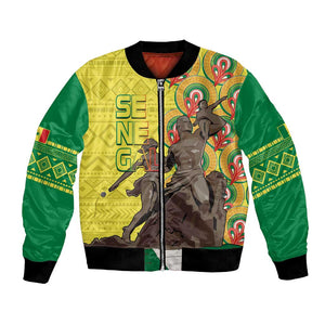 Senegal Monument de la Renaissance Bomber Jacket Africaine Ankara Pattern