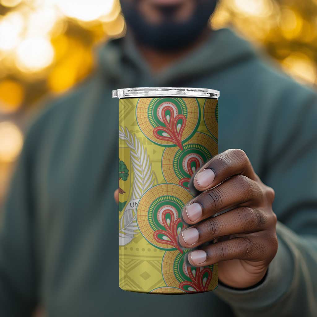 Senegal Monument de la Renaissance 4 in 1 Can Cooler Tumbler Africaine Ankara Pattern