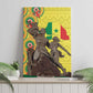 Senegal Monument de la Renaissance Canvas Wall Art Africaine Ankara Pattern