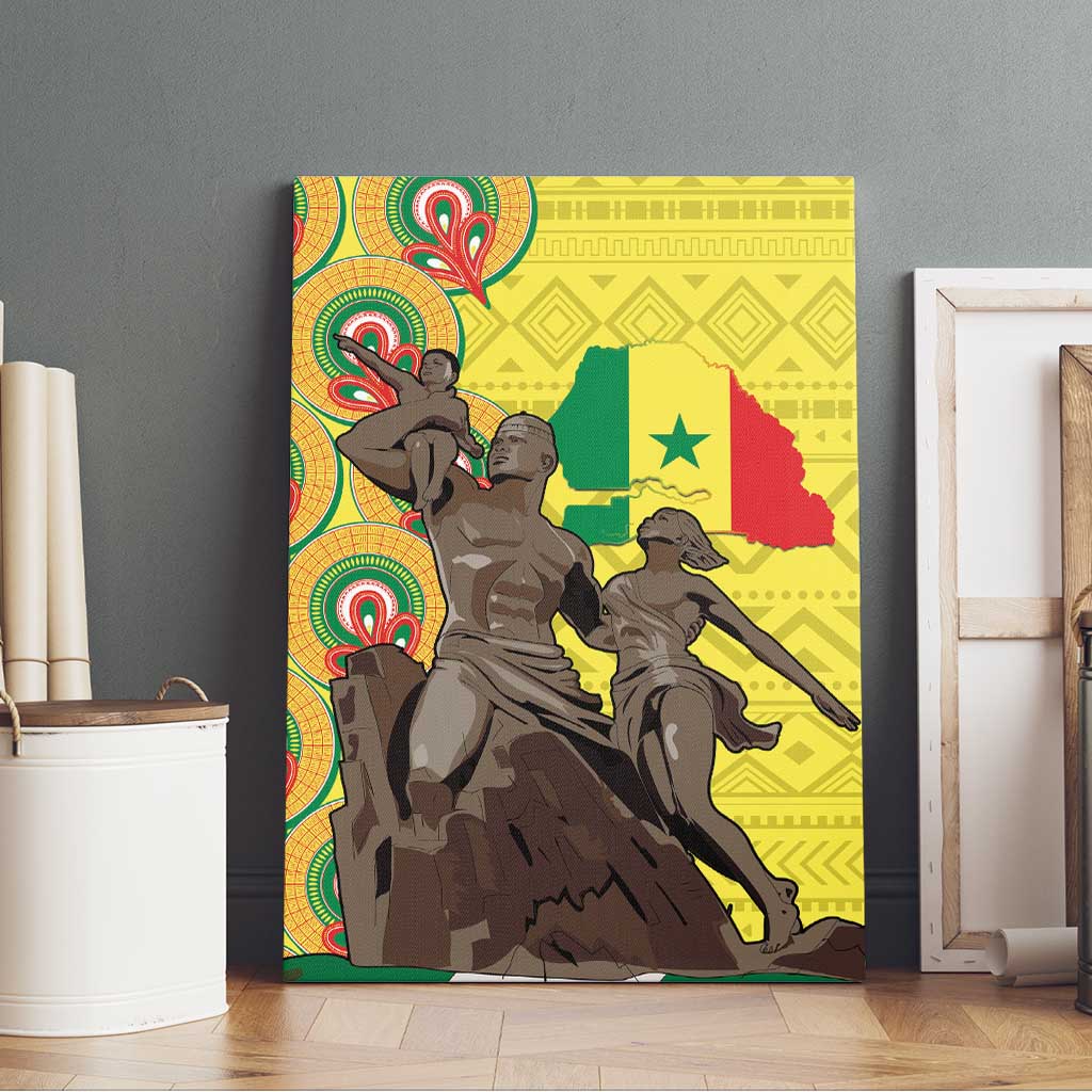 Senegal Monument de la Renaissance Canvas Wall Art Africaine Ankara Pattern