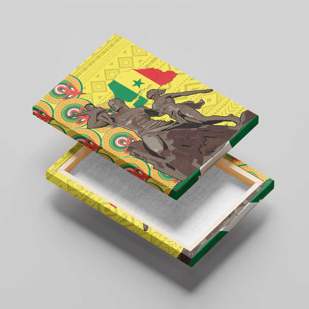 Senegal Monument de la Renaissance Canvas Wall Art Africaine Ankara Pattern