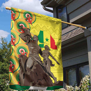 Senegal Monument de la Renaissance Garden Flag Africaine Ankara Pattern