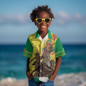 Senegal Monument de la Renaissance Kid Hawaiian Shirt Africaine Ankara Pattern