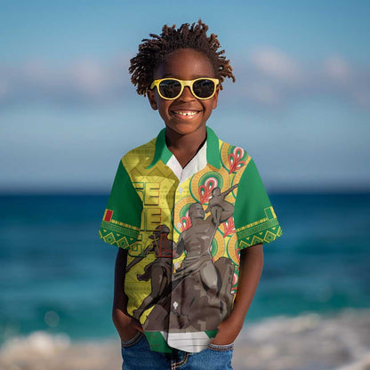 Senegal Monument de la Renaissance Kid Hawaiian Shirt Africaine Ankara Pattern
