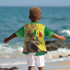 Senegal Monument de la Renaissance Kid Hawaiian Shirt Africaine Ankara Pattern